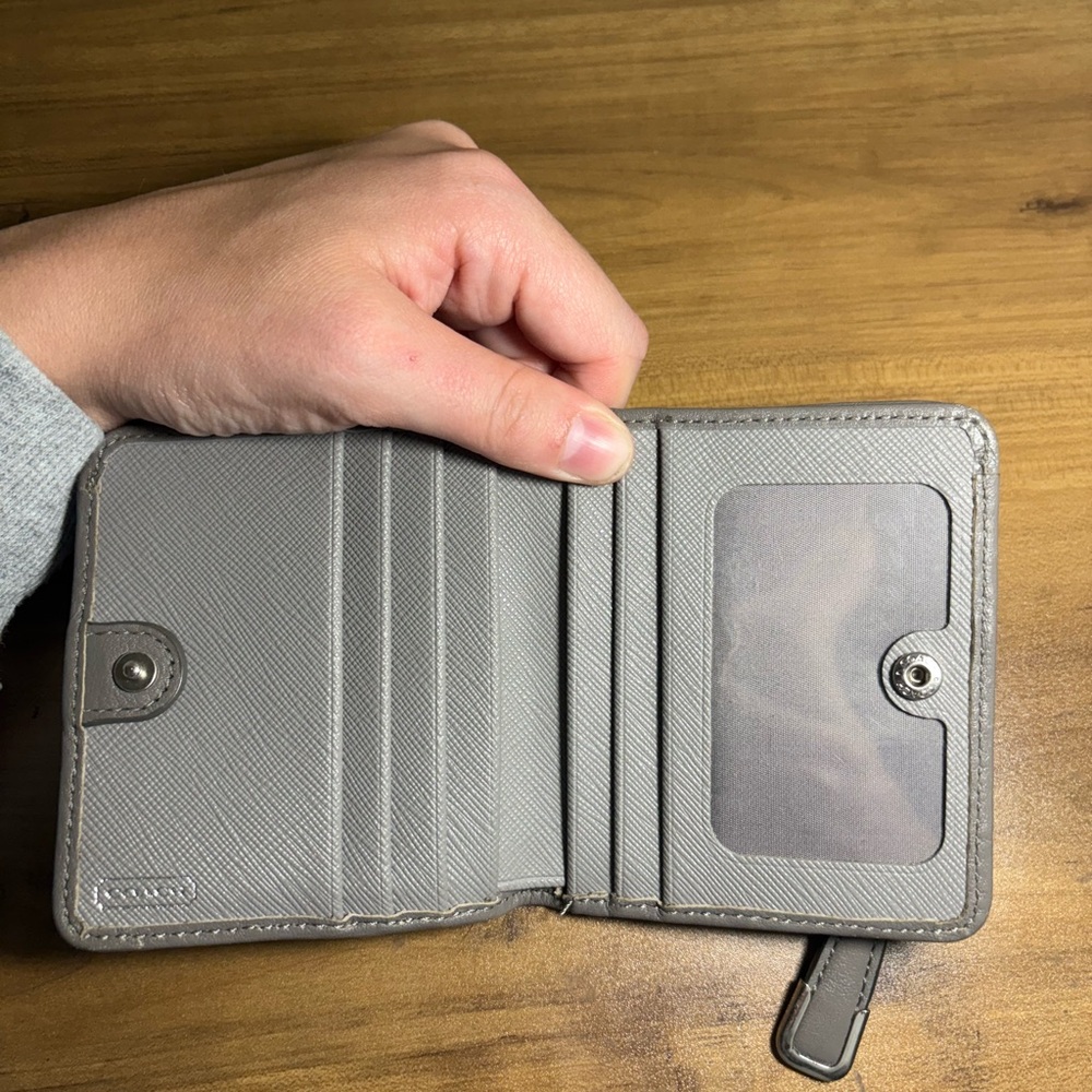 Coach Gray Mini Patterned Wallet - Picture 2 of 3